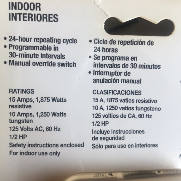 Utilitech Outlet Timer for Indoor Use. Manual. 24 hour repeating cycle - Picture 5 of 6